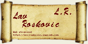 Lav Rošković vizit kartica